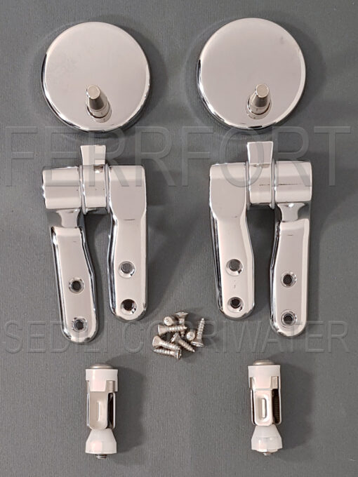 TOILET SEAT SOFT CLOSE HINGES IN CHROMED ALZAR WITH EXPANDING SCREWS